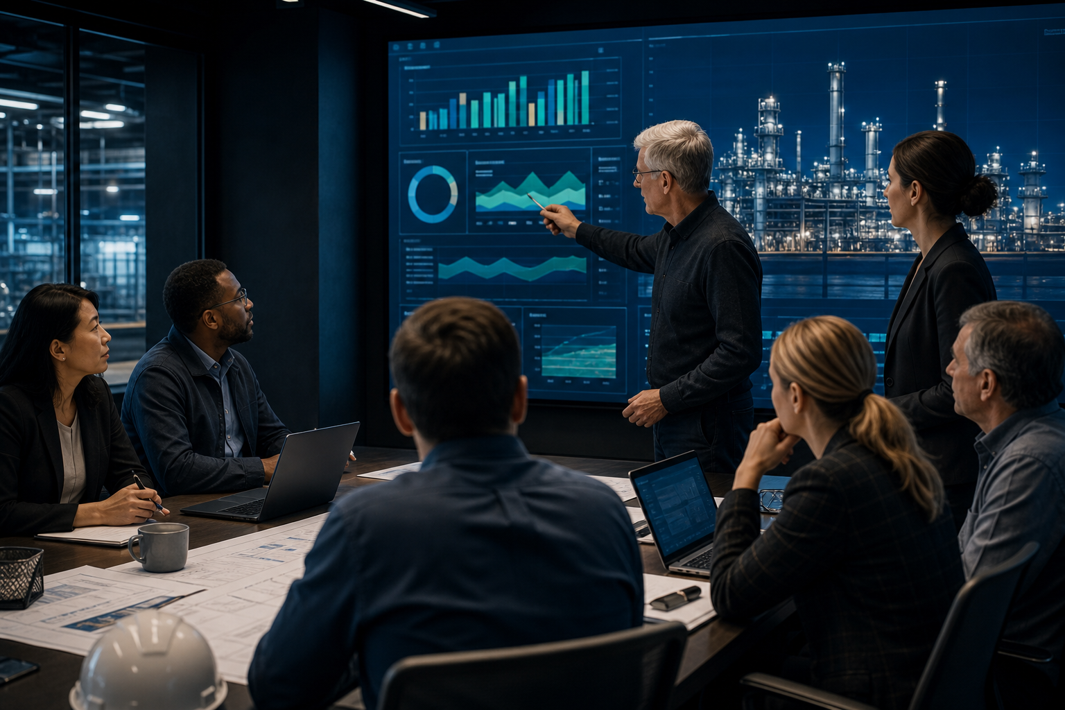 Engineering and analytics leaders reviewing a transformation roadmap